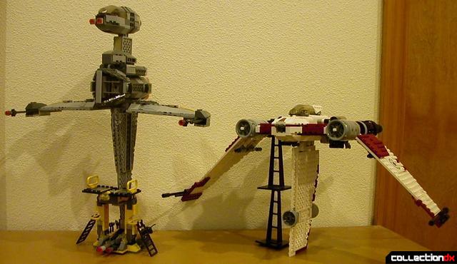 B-Wing Fighter (left, 6208) and V-19 Torrent (right, 7674)