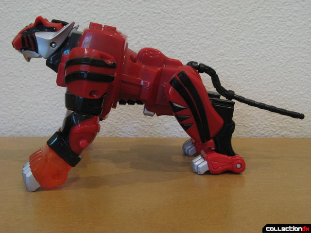Transforming Fury Megazord Set- Red Tiger Spirit Zord (left profile)