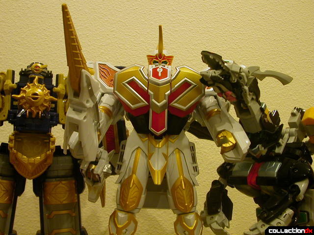 (left-to-right) DX Travelion, DX Saint Kaiser, and MagiDragon