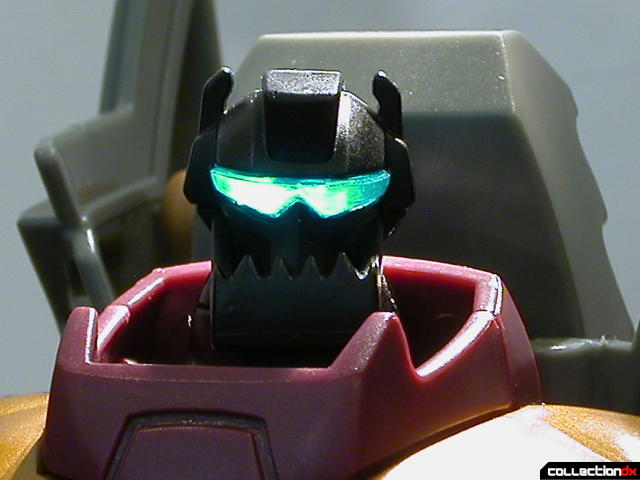 Dinobot Grimlock- robot mode (head detail, lit from behind)