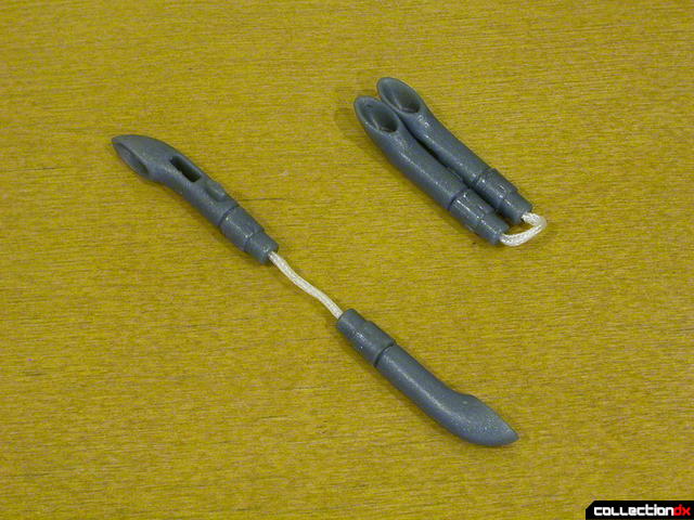 Autobot Jazz- nunchaku detail collapsed (above) and extended (below)