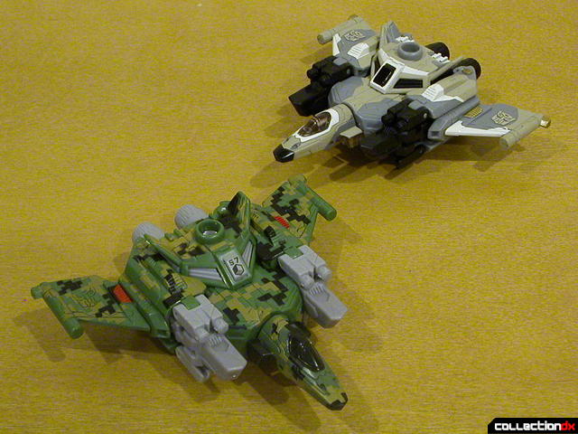 Autobots Air Raid (front) and Skyblast (back) in vehicle mode